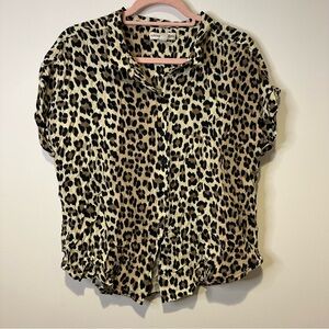 alexander jordan leopard print blouse size extra large
